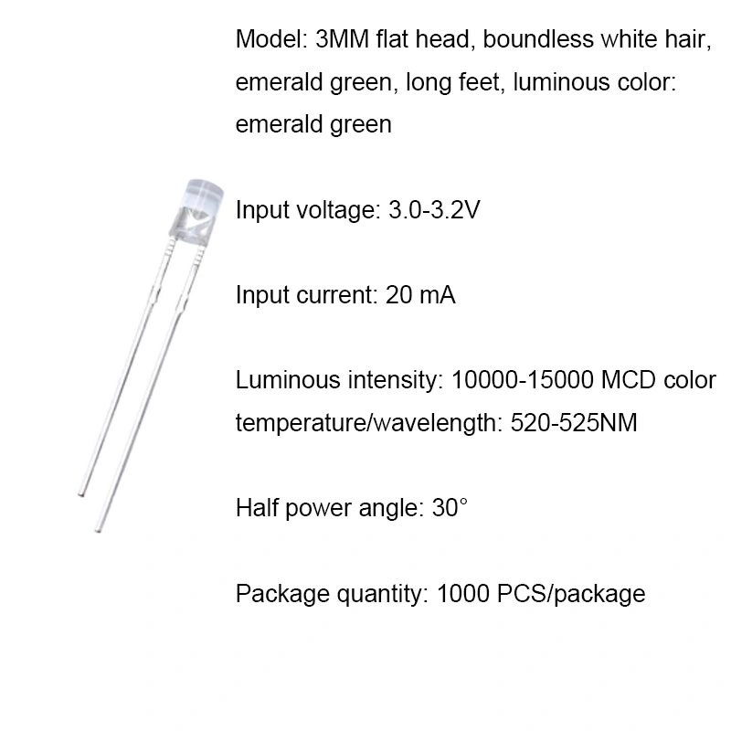 Shenzhen Quality Hot Sales 3mm 5mm White Red Green Blue 0.06W 3mm 5mm 8mm DIP LED Diode