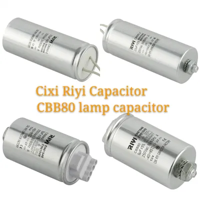 Capacitor Cbb80 para iluminação 2~80UF 250V, capacitor de lâmpada